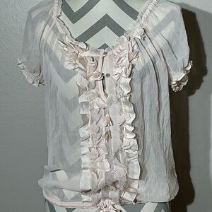 Abercrombie & Fitch Women’s Large Light Pink Ruffle Blouse